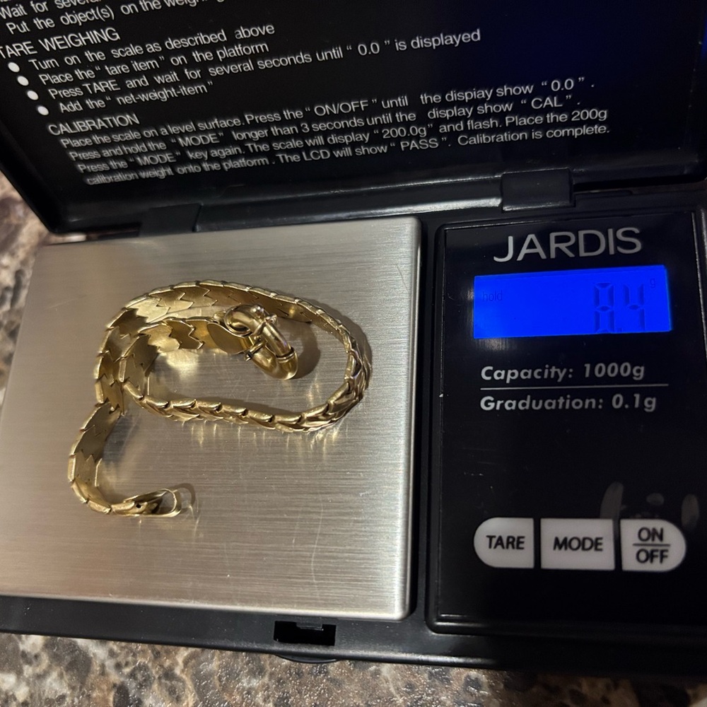 14k yellow gold bracelet 7”